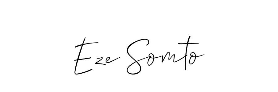 The best way (Allison_Script) to make a short signature is to pick only two or three words in your name. The name Eze Somto include a total of six letters. For converting this name. Eze Somto signature style 2 images and pictures png