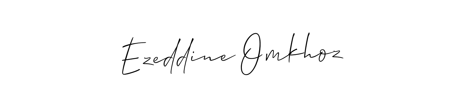 Use a signature maker to create a handwritten signature online. With this signature software, you can design (Allison_Script) your own signature for name Ezeddine Omkhoz. Ezeddine Omkhoz signature style 2 images and pictures png