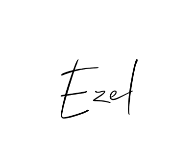 Make a beautiful signature design for name Ezel. With this signature (Allison_Script) style, you can create a handwritten signature for free. Ezel signature style 2 images and pictures png