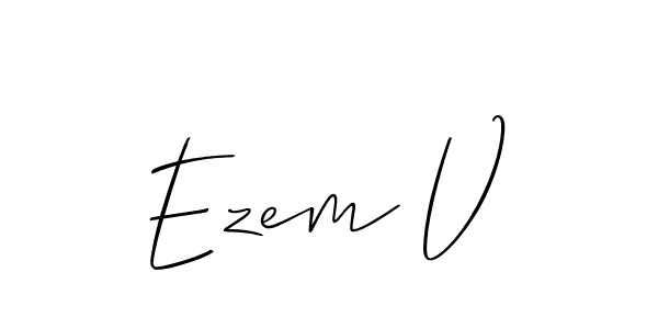 Once you've used our free online signature maker to create your best signature Allison_Script style, it's time to enjoy all of the benefits that Ezem V name signing documents. Ezem V signature style 2 images and pictures png