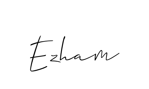 Create a beautiful signature design for name Ezham. With this signature (Allison_Script) fonts, you can make a handwritten signature for free. Ezham signature style 2 images and pictures png
