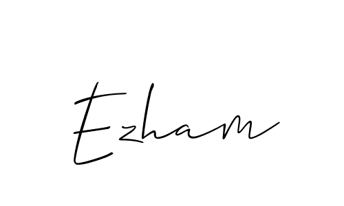 Create a beautiful signature design for name Ezham. With this signature (Allison_Script) fonts, you can make a handwritten signature for free. Ezham signature style 2 images and pictures png