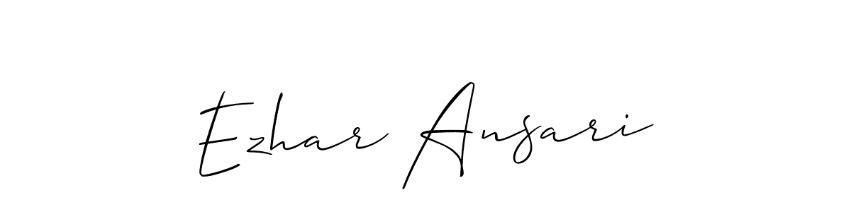 Make a beautiful signature design for name Ezhar Ansari. With this signature (Allison_Script) style, you can create a handwritten signature for free. Ezhar Ansari signature style 2 images and pictures png