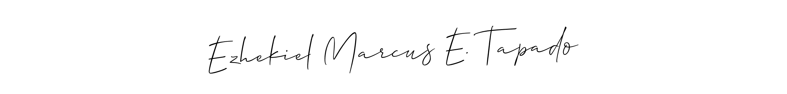 Make a beautiful signature design for name Ezhekiel Marcus E. Tapado. With this signature (Allison_Script) style, you can create a handwritten signature for free. Ezhekiel Marcus E. Tapado signature style 2 images and pictures png