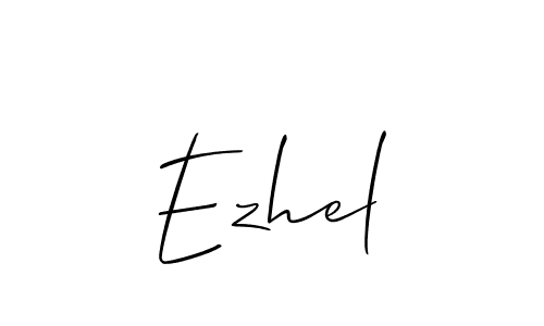 Create a beautiful signature design for name Ezhel. With this signature (Allison_Script) fonts, you can make a handwritten signature for free. Ezhel signature style 2 images and pictures png