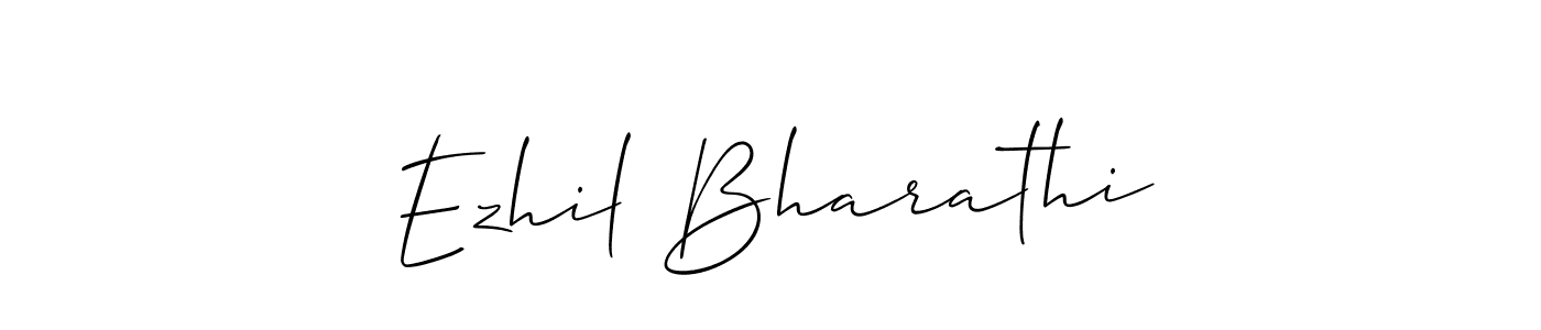 You should practise on your own different ways (Allison_Script) to write your name (Ezhil Bharathi) in signature. don't let someone else do it for you. Ezhil Bharathi signature style 2 images and pictures png