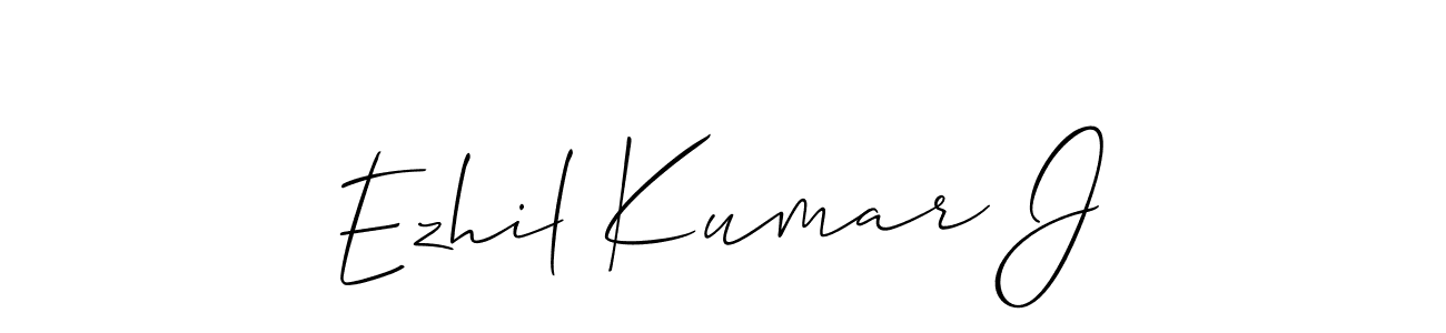 if you are searching for the best signature style for your name Ezhil Kumar J. so please give up your signature search. here we have designed multiple signature styles  using Allison_Script. Ezhil Kumar J signature style 2 images and pictures png