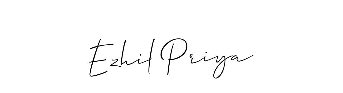 How to make Ezhil Priya signature? Allison_Script is a professional autograph style. Create handwritten signature for Ezhil Priya name. Ezhil Priya signature style 2 images and pictures png