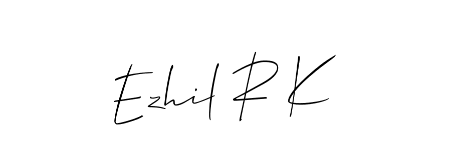 How to Draw Ezhil R K signature style? Allison_Script is a latest design signature styles for name Ezhil R K. Ezhil R K signature style 2 images and pictures png