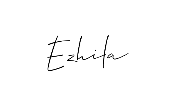 Design your own signature with our free online signature maker. With this signature software, you can create a handwritten (Allison_Script) signature for name Ezhila. Ezhila signature style 2 images and pictures png
