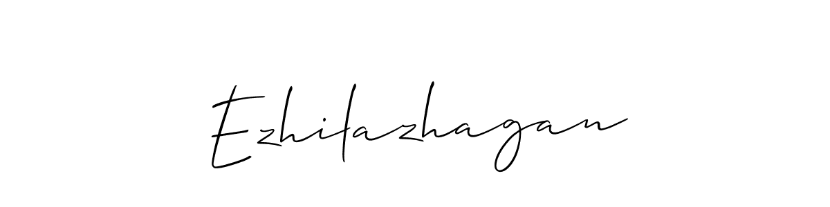 You should practise on your own different ways (Allison_Script) to write your name (Ezhilazhagan) in signature. don't let someone else do it for you. Ezhilazhagan signature style 2 images and pictures png