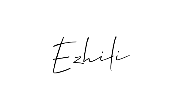 How to Draw Ezhili signature style? Allison_Script is a latest design signature styles for name Ezhili. Ezhili signature style 2 images and pictures png