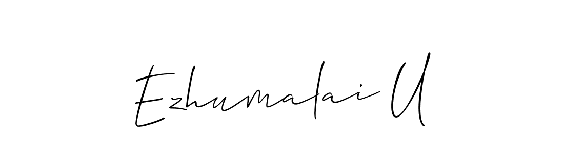 Make a beautiful signature design for name Ezhumalai U. With this signature (Allison_Script) style, you can create a handwritten signature for free. Ezhumalai U signature style 2 images and pictures png