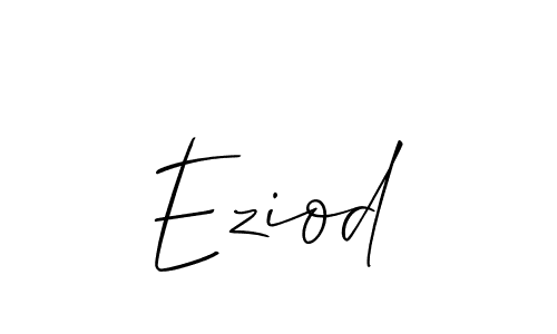 Make a beautiful signature design for name Eziod. With this signature (Allison_Script) style, you can create a handwritten signature for free. Eziod signature style 2 images and pictures png