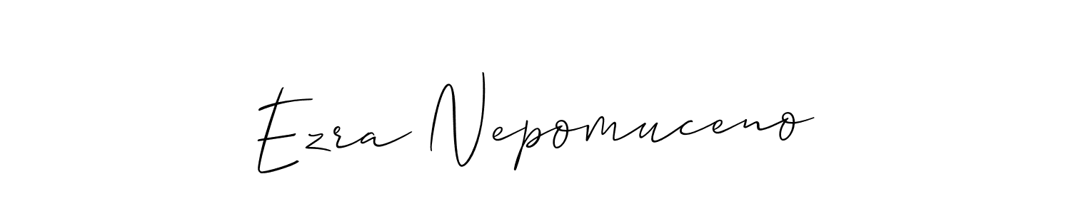 Make a beautiful signature design for name Ezra Nepomuceno. With this signature (Allison_Script) style, you can create a handwritten signature for free. Ezra Nepomuceno signature style 2 images and pictures png