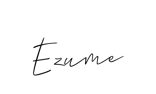 How to make Ezume signature? Allison_Script is a professional autograph style. Create handwritten signature for Ezume name. Ezume signature style 2 images and pictures png