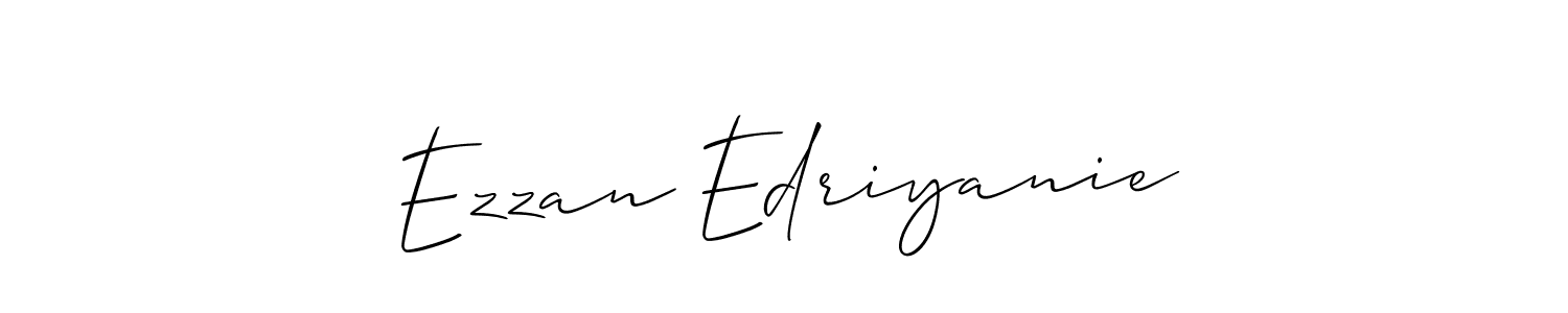 Ezzan Edriyanie stylish signature style. Best Handwritten Sign (Allison_Script) for my name. Handwritten Signature Collection Ideas for my name Ezzan Edriyanie. Ezzan Edriyanie signature style 2 images and pictures png