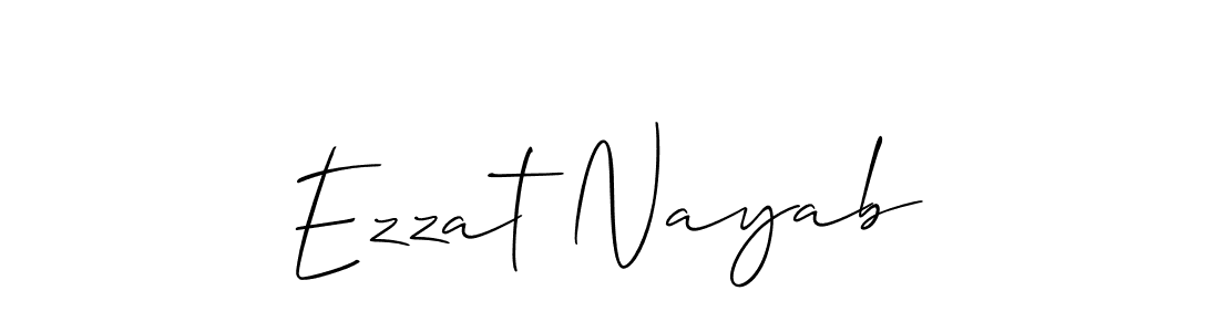Also You can easily find your signature by using the search form. We will create Ezzat Nayab name handwritten signature images for you free of cost using Allison_Script sign style. Ezzat Nayab signature style 2 images and pictures png