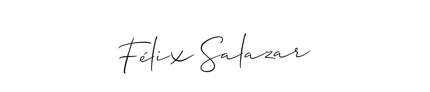 Create a beautiful signature design for name Félix Salazar. With this signature (Allison_Script) fonts, you can make a handwritten signature for free. Félix Salazar signature style 2 images and pictures png