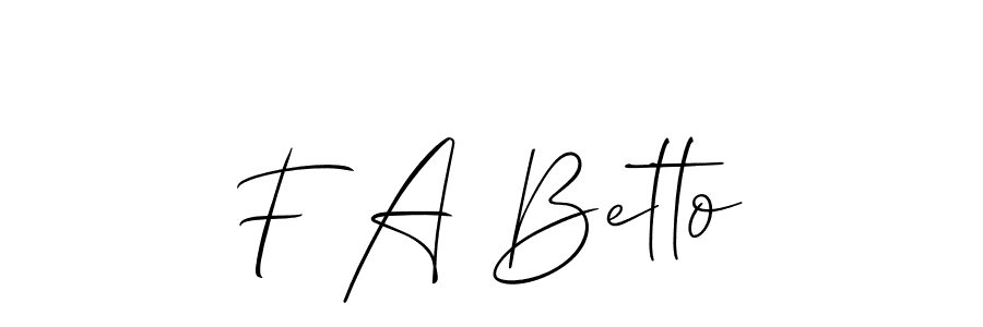 You should practise on your own different ways (Allison_Script) to write your name (F A Betto) in signature. don't let someone else do it for you. F A Betto signature style 2 images and pictures png