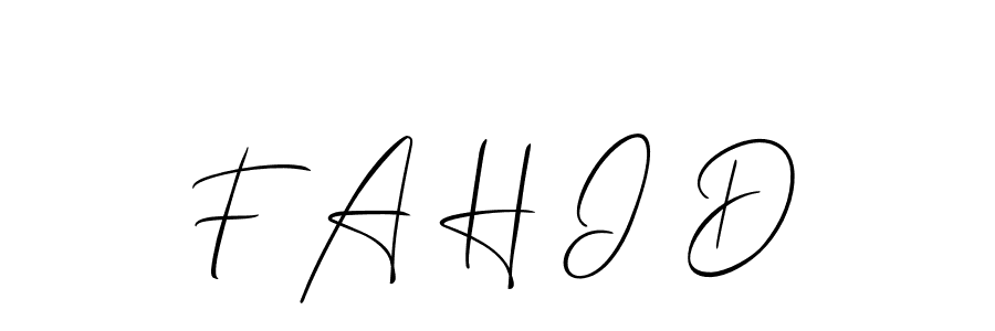 Make a beautiful signature design for name F A H I D. With this signature (Allison_Script) style, you can create a handwritten signature for free. F A H I D signature style 2 images and pictures png