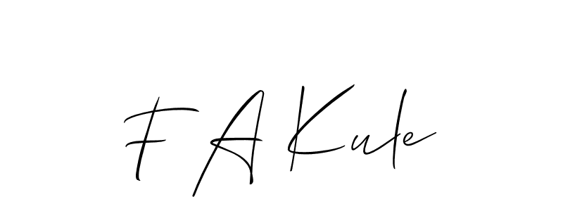 Similarly Allison_Script is the best handwritten signature design. Signature creator online .You can use it as an online autograph creator for name F A Kule. F A Kule signature style 2 images and pictures png