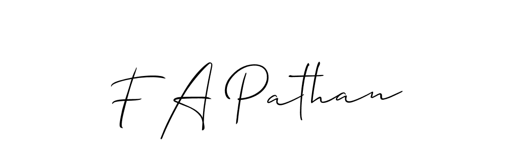 How to make F A Pathan signature? Allison_Script is a professional autograph style. Create handwritten signature for F A Pathan name. F A Pathan signature style 2 images and pictures png