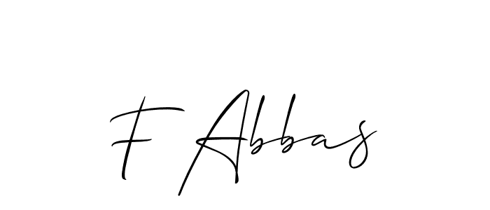 Allison_Script is a professional signature style that is perfect for those who want to add a touch of class to their signature. It is also a great choice for those who want to make their signature more unique. Get F Abbas name to fancy signature for free. F Abbas signature style 2 images and pictures png