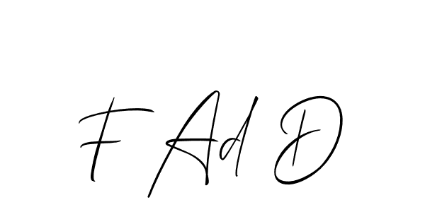 How to make F Ad D name signature. Use Allison_Script style for creating short signs online. This is the latest handwritten sign. F Ad D signature style 2 images and pictures png