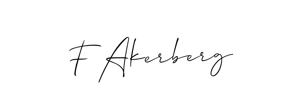 Make a beautiful signature design for name F Akerberg. With this signature (Allison_Script) style, you can create a handwritten signature for free. F Akerberg signature style 2 images and pictures png