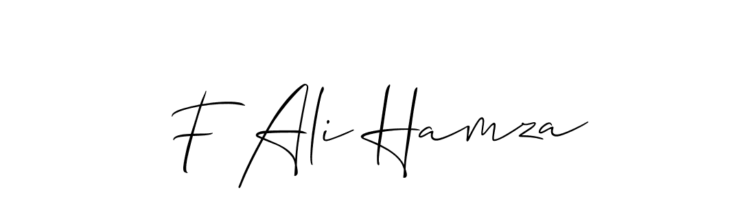 Also we have F Ali Hamza name is the best signature style. Create professional handwritten signature collection using Allison_Script autograph style. F Ali Hamza signature style 2 images and pictures png