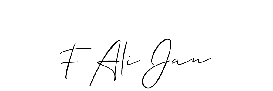 Also You can easily find your signature by using the search form. We will create F Ali Jan name handwritten signature images for you free of cost using Allison_Script sign style. F Ali Jan signature style 2 images and pictures png