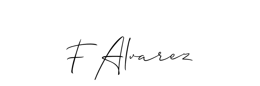 How to make F Alvarez name signature. Use Allison_Script style for creating short signs online. This is the latest handwritten sign. F Alvarez signature style 2 images and pictures png