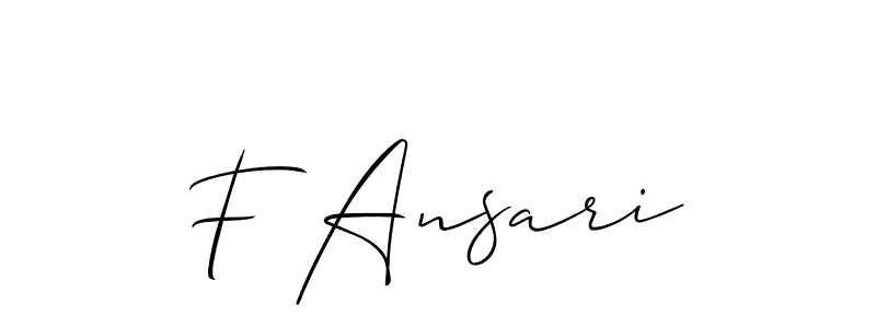 if you are searching for the best signature style for your name F Ansari. so please give up your signature search. here we have designed multiple signature styles  using Allison_Script. F Ansari signature style 2 images and pictures png