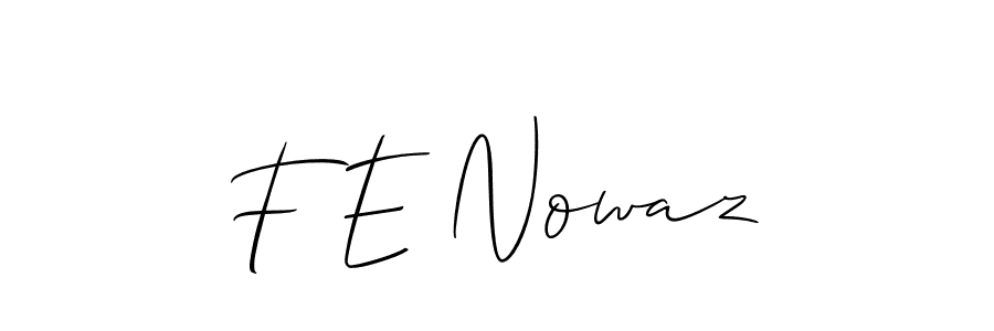 You can use this online signature creator to create a handwritten signature for the name F E Nowaz. This is the best online autograph maker. F E Nowaz signature style 2 images and pictures png