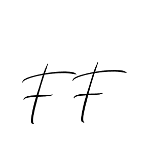 Make a beautiful signature design for name F F. With this signature (Allison_Script) style, you can create a handwritten signature for free. F F signature style 2 images and pictures png