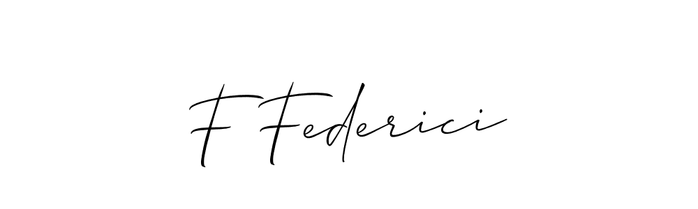 Also You can easily find your signature by using the search form. We will create F Federici name handwritten signature images for you free of cost using Allison_Script sign style. F Federici signature style 2 images and pictures png
