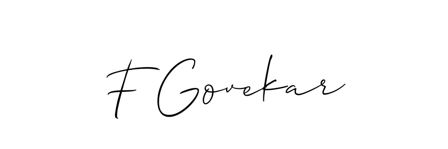 Create a beautiful signature design for name F Govekar. With this signature (Allison_Script) fonts, you can make a handwritten signature for free. F Govekar signature style 2 images and pictures png
