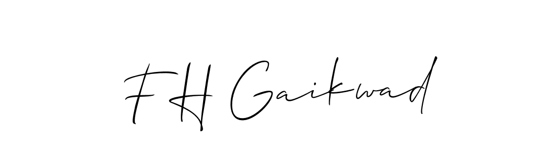 if you are searching for the best signature style for your name F H Gaikwad. so please give up your signature search. here we have designed multiple signature styles  using Allison_Script. F H Gaikwad signature style 2 images and pictures png