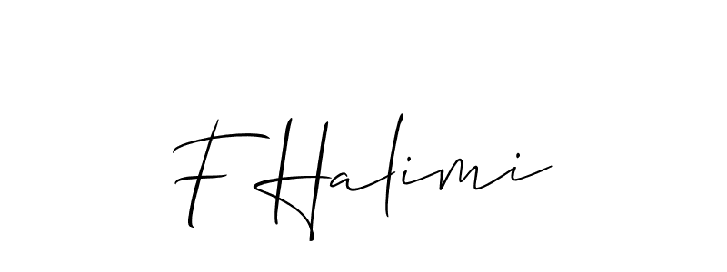 Create a beautiful signature design for name F Halimi. With this signature (Allison_Script) fonts, you can make a handwritten signature for free. F Halimi signature style 2 images and pictures png