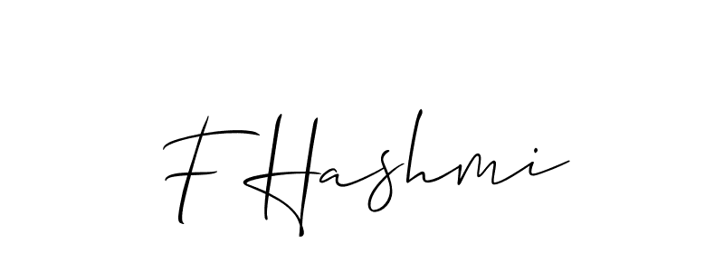 Use a signature maker to create a handwritten signature online. With this signature software, you can design (Allison_Script) your own signature for name F Hashmi. F Hashmi signature style 2 images and pictures png