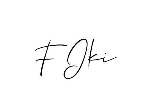 Use a signature maker to create a handwritten signature online. With this signature software, you can design (Allison_Script) your own signature for name F Iki. F Iki signature style 2 images and pictures png