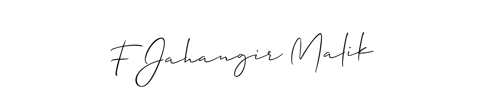 How to Draw F Jahangir Malik signature style? Allison_Script is a latest design signature styles for name F Jahangir Malik. F Jahangir Malik signature style 2 images and pictures png