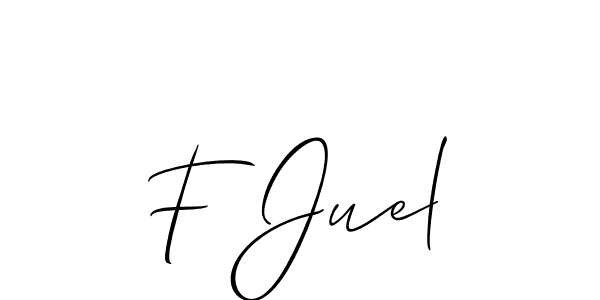 if you are searching for the best signature style for your name F Juel. so please give up your signature search. here we have designed multiple signature styles  using Allison_Script. F Juel signature style 2 images and pictures png