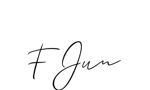 Use a signature maker to create a handwritten signature online. With this signature software, you can design (Allison_Script) your own signature for name F Jun. F Jun signature style 2 images and pictures png