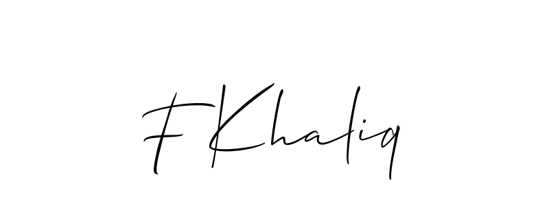 Make a beautiful signature design for name F Khaliq. Use this online signature maker to create a handwritten signature for free. F Khaliq signature style 2 images and pictures png