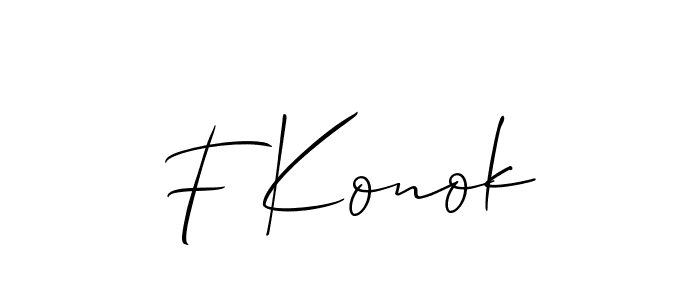 Make a short F Konok signature style. Manage your documents anywhere anytime using Allison_Script. Create and add eSignatures, submit forms, share and send files easily. F Konok signature style 2 images and pictures png