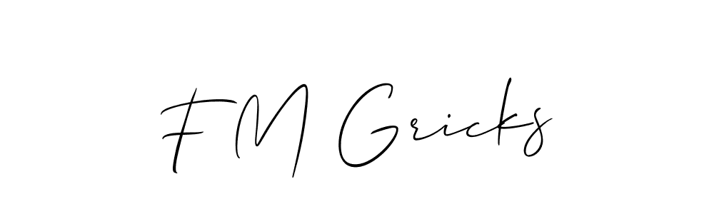 Make a short F M Gricks signature style. Manage your documents anywhere anytime using Allison_Script. Create and add eSignatures, submit forms, share and send files easily. F M Gricks signature style 2 images and pictures png