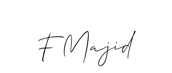Allison_Script is a professional signature style that is perfect for those who want to add a touch of class to their signature. It is also a great choice for those who want to make their signature more unique. Get F Majid name to fancy signature for free. F Majid signature style 2 images and pictures png
