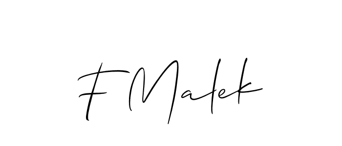 Also we have F Malek name is the best signature style. Create professional handwritten signature collection using Allison_Script autograph style. F Malek signature style 2 images and pictures png